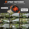 Garden Hose Nozzle with 9 Sprayer Patterns, Heavy Duty Metal High Pressure Hand Water Hose Nozzle Watering Plants and Lawn 5