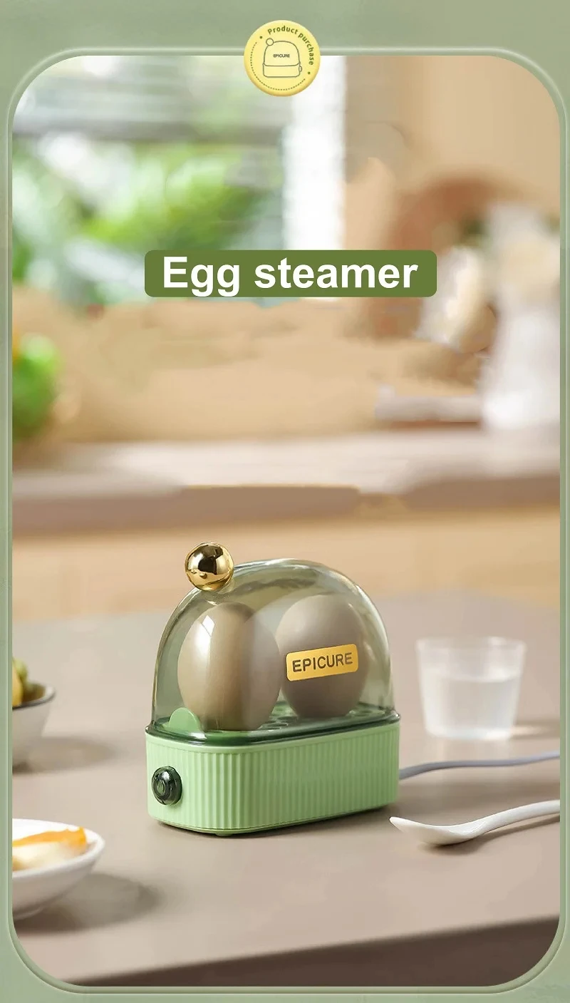 Description Picture 2 of item120W 220V Electric Egg Boiler Poacher Automatic Power Off Mini Breakfast Machine Egg Cookers 2 Eggs Portable Food Steamer