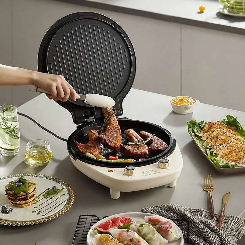 Removable and washable electric baking pan household double-sided heating deepening and enlarging pancake pan