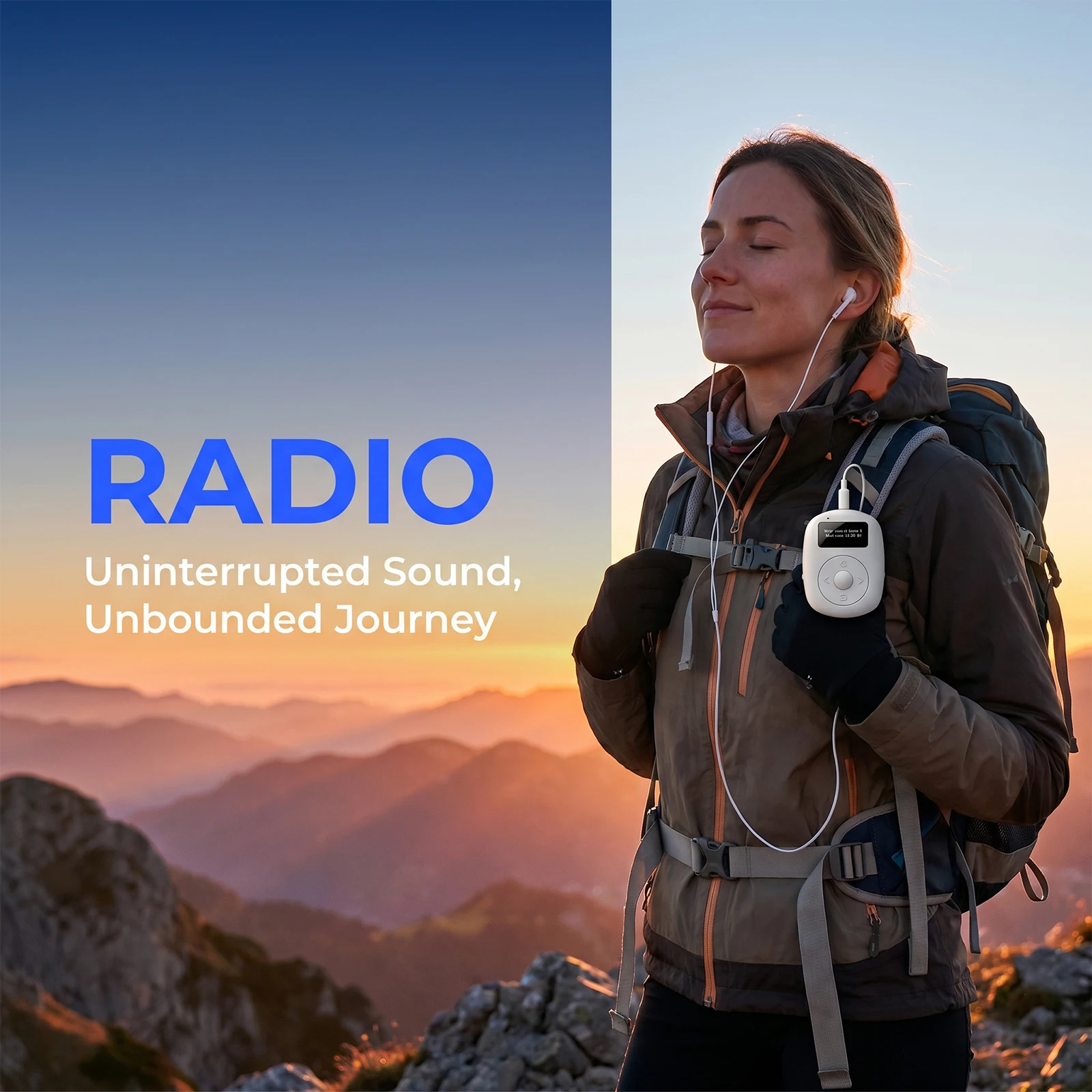 FM/DAB 개인용 라디오 USB 충전식 포켓형 소형 라디오(OLED 디스플레이 및 이어폰 포함) 걷기, 조깅에 적합한 경량형
