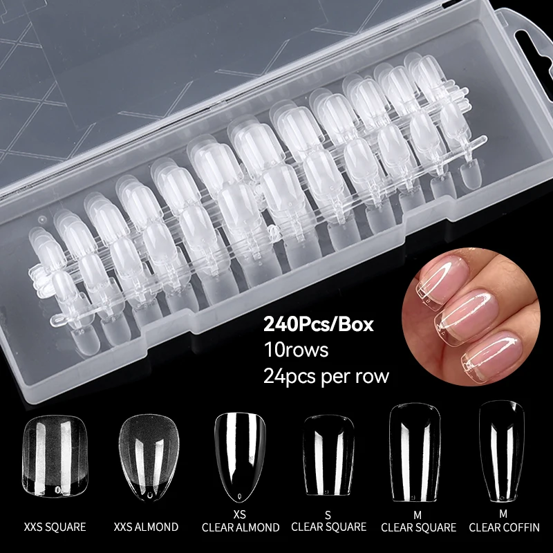 240 Stück Falsche Nägel & Forms – Transparente Nagelformen Mit Skala Für Gel- Oder Acrylnägel