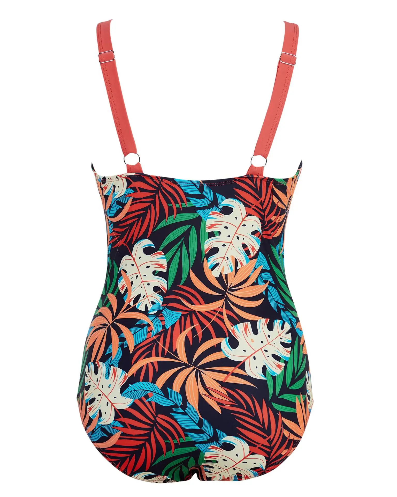 2024 Women Swimwear Sexy High Cut One Piece Swimsuit V Neck Mesh Tummy Control Red High Waisted Bathing Suit Female Monokini
