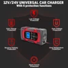 JFIND New Fully Automatic Battery Charger 12V 24V Smart Battery Pulse Repair Tools Lead Acid Battery Charger LCD Digital Display 6
