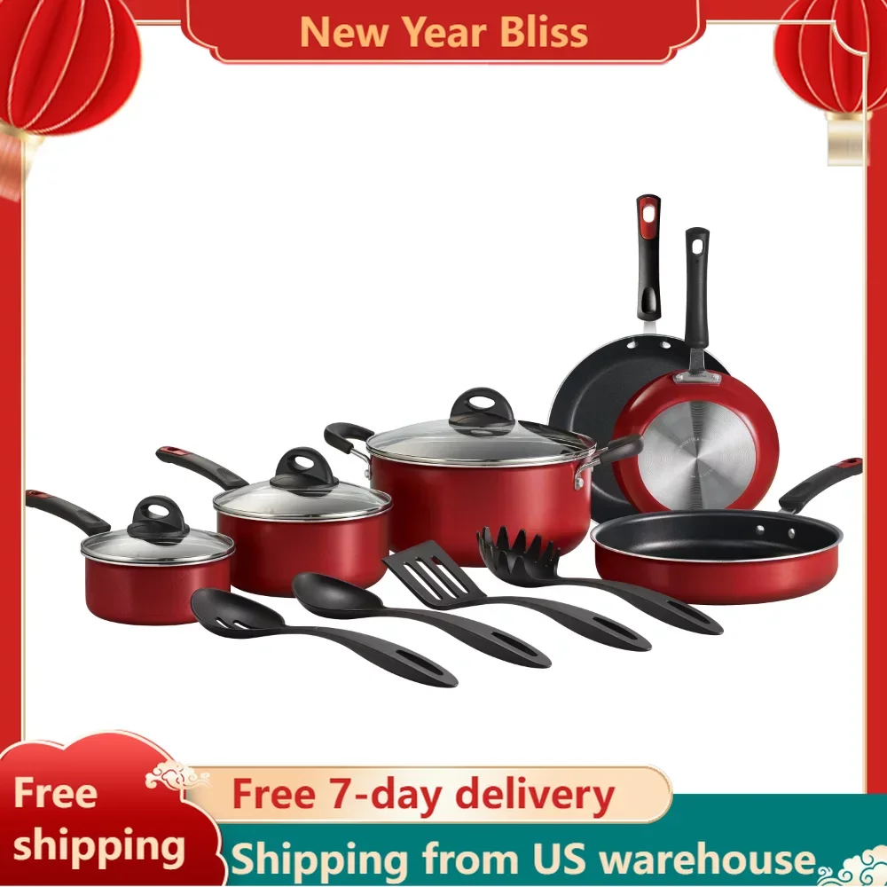 

Non-stick Cookware for Kitchen Battery Pots and Pans Free Shipping 13 Pc Enamel Nonstick Cookware Set Saucepan Cooking Pot Pan
