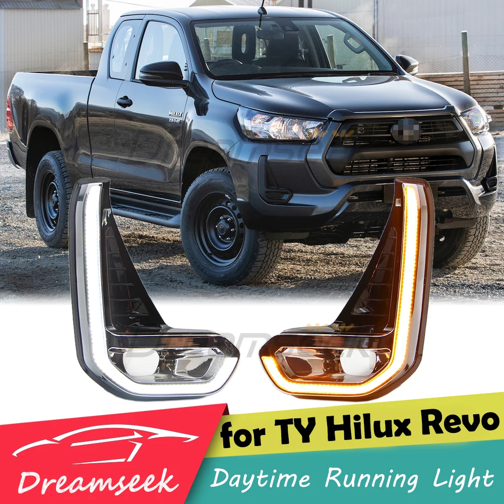 2 Color Led Drl Daytime Running Light Toyota Revo 2020 2021 2022+ Fog Lamp Sequential Turn Signal Light Chrome - Daytime Lights - AliExpress