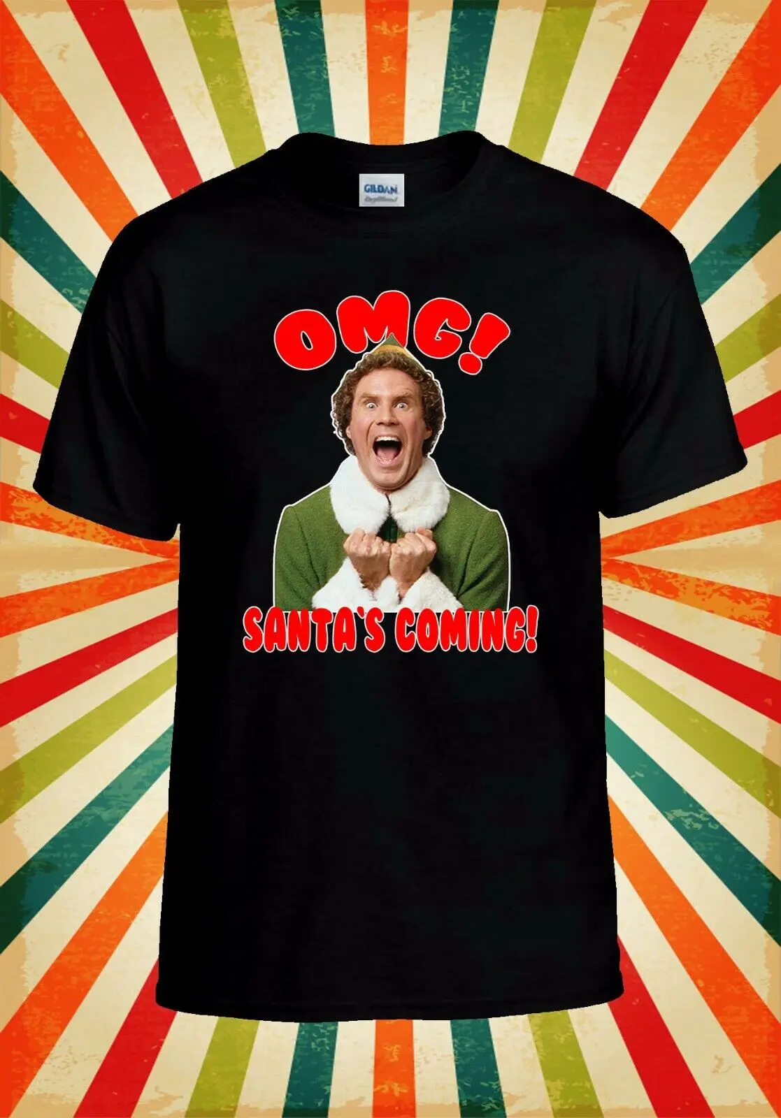 Приближающийся крутой Забавный Ретро жилет OMG для мужчин и женщин с изображением Санты майка унисекс футболка 2335