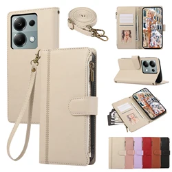 Stylish Crossbody Wrist Strap Wallet with Card Holder and Leather Cover for RedmiNote 12 Plus 5G (White)