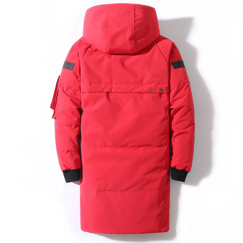 Men Winter Down Jacket Hooded Long Windproof Waterproof