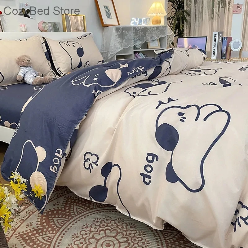 christmas bedding Cartoon Bedding Sets Girls Boys Bed Linens Sheet Dog Duvet Cover 180x220 Single Double Queen King Quilt Covers Sets Bedclothes double duvet covers