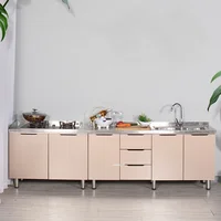 Solid Wood Kitchen Cabinets Home Kitchen Furniture  Stove Cabinets Stainless Steel Sink Cabinets Overall Kitchen Cabinets z 2