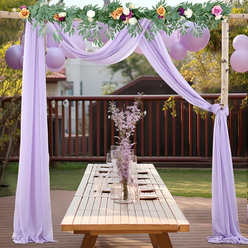 3-10M Wedding Arch Drape Fabric Sheer Chiffon Tulle Curtain Draping Backdrop Party Supplies Home Drapery Ceremony Decoration party arch set wedding arch set chiffon fabric curtains organza fabric backdrop