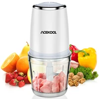 Mini Food Processor with 2.5 Cup Glass Bowl Small Electric Food Chopper for Vegetable Meat Fruit Puree,2 Speed With Sharp Blades 1