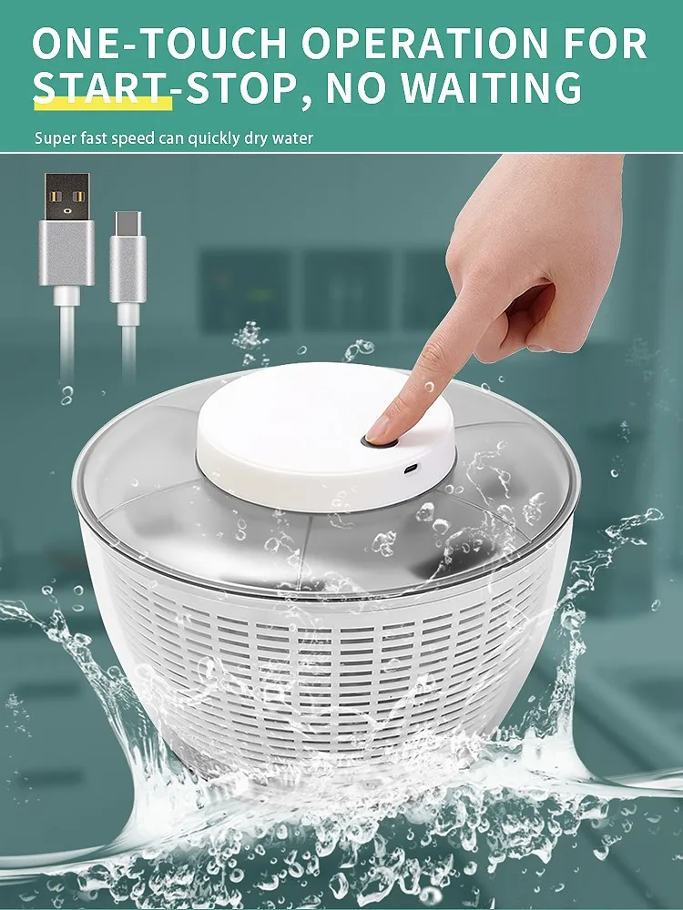 Automatic Electric Salad Spinner Food Strainers Salad Making Tool Multifunctional Vegetable Washer Salad Vegetable Dryer Mixer