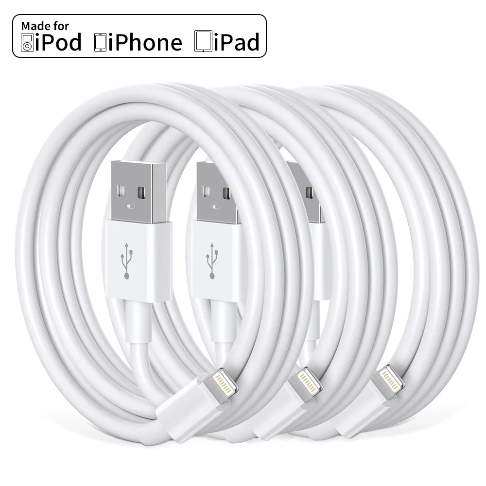 MFi Certified 3-Pack USB to Lightning Fast Charging Cables