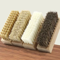 1PC Pig Bristles Shoe Brush For Slippers Sneaker Brush Shoes Cleaning Brushes Boot Brush Cleaner Wood Handle Shoe Brush 1