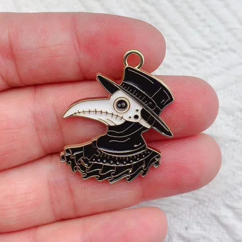 20pcs Gothic Style Moon Skull Crow Enamel Charms For DIY Jewelry Making...