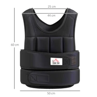 HOMCOM 20kg Weighted Vest, Adjustable Running Weight Vest with 38 Weight Bags for Men or Women Cardio Exercise, Black 3