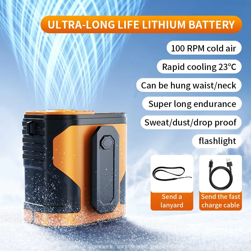 مروحة معلقة على الخصر من Xiaomi 2025، مشبك خصر محم...