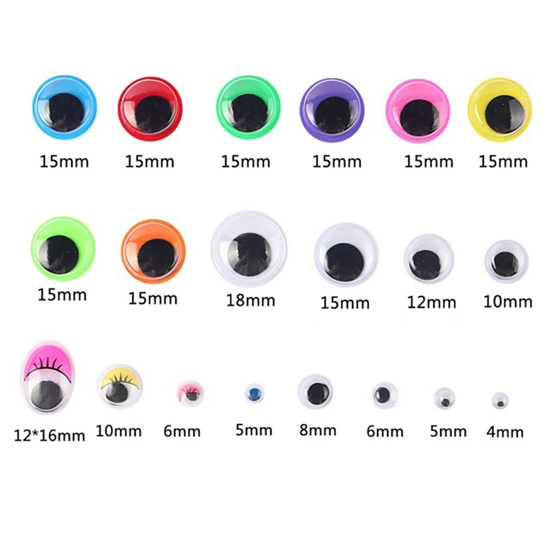 Colored Shaking Eyes Self-Adhesive Googly Eyes 4Mm-25Mm DIY Toy Making  Small Eye Stickers Black White Movable Eyes - AliExpress