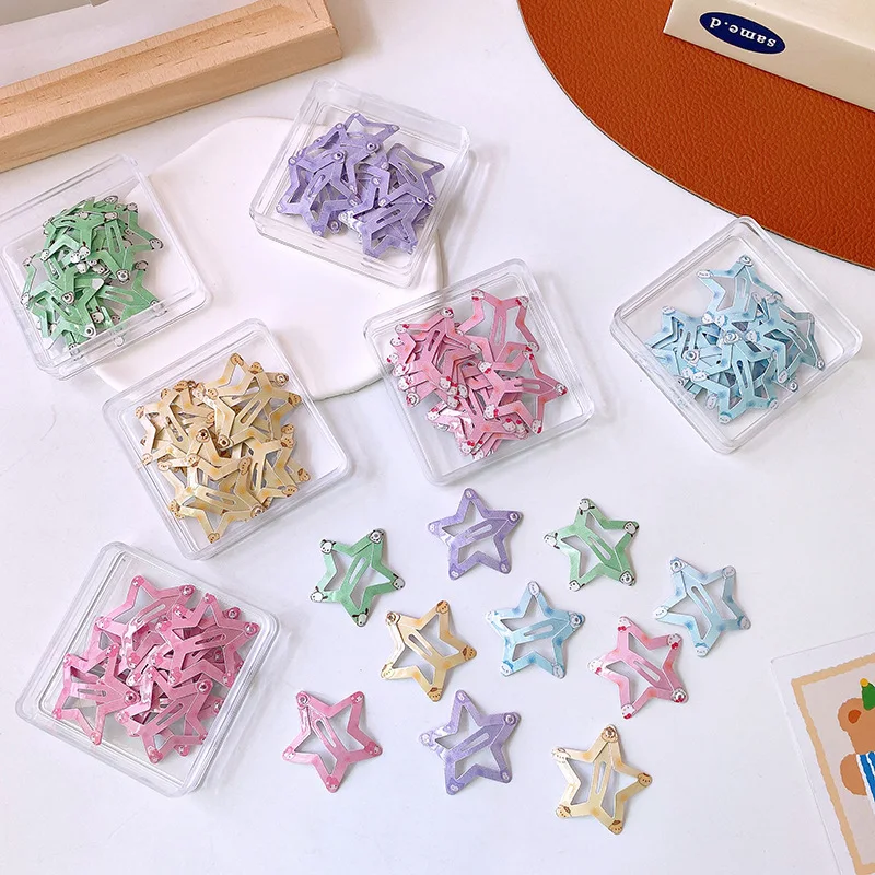 Baby Star Hair Pin Cute Bunny Dog Pentagram BB Clips for Girls Cartoon Mother Kids Y2K Hair Accessories 10 Pcs/lot
