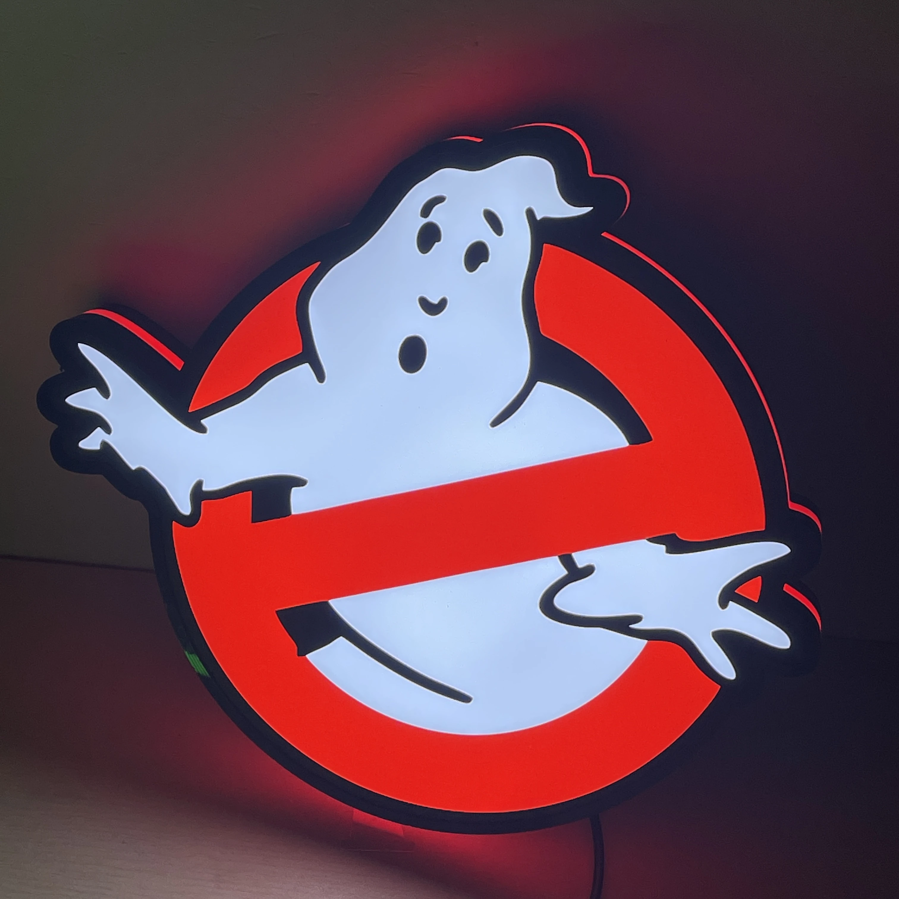 ゴーストバスターズ　3Dランプ 光る！ゴーストバスターズ 3Dロゴ 看板型 LED ディスクランプ