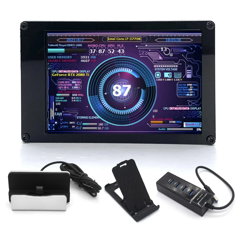 3.5 Inch Computer Monitor For Mini Itx Case Ips Typec Secondary Screen