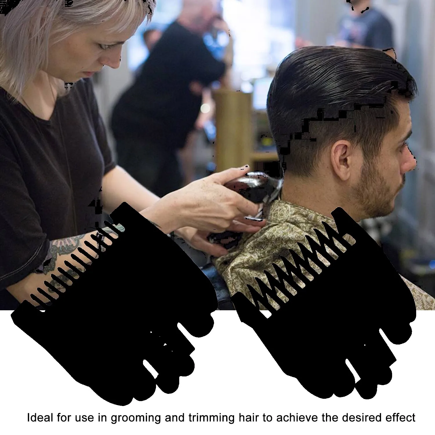 2PCS Cutting Guide Comb hair clipper Hairdressing Tool 1.5mm 3mm Set Limit Comb Set Compatible with WAHL Electric Hair Clipper