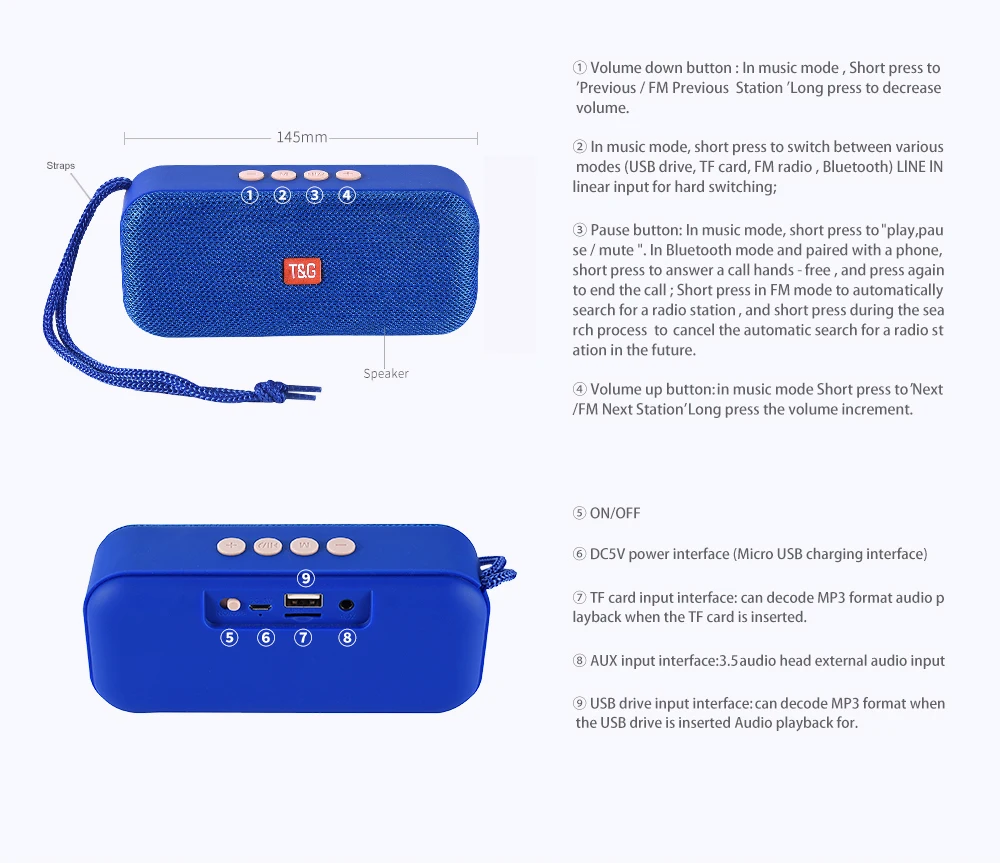 Portable Bluetooth Wireless Smart Speaker With Fm And Tf Card_voghion.com