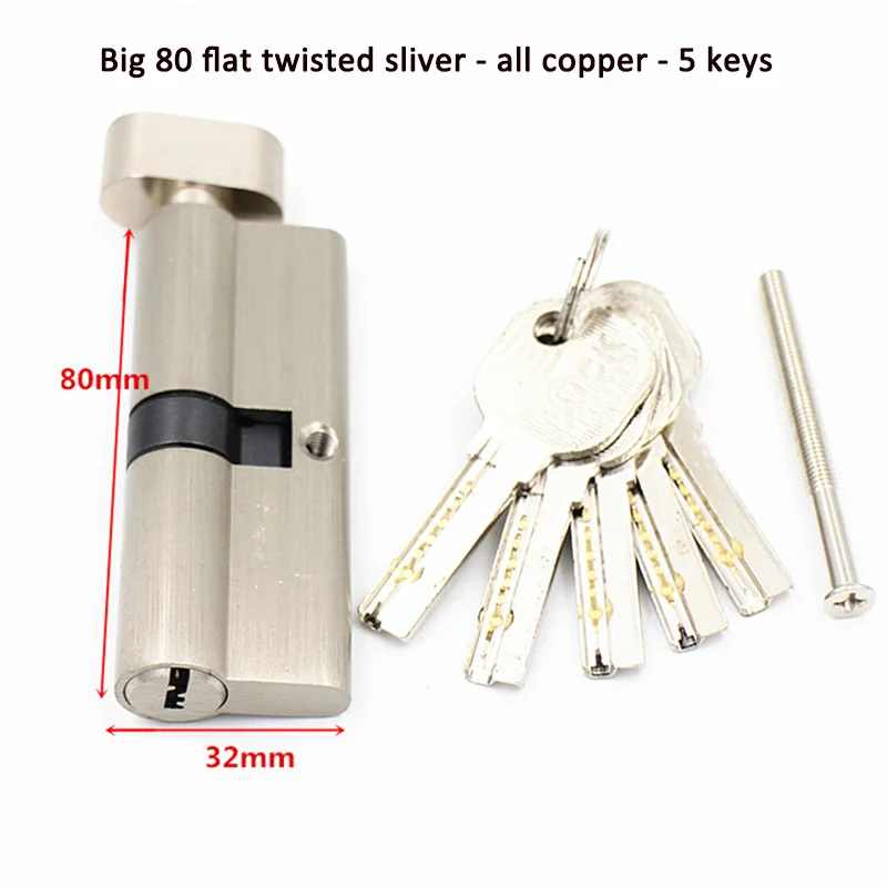 

Door Locks Security Lock Cylinders 55 60 65 70 75 80mm for 35- 50mm Thickness Door lock for home Core Lock Cylinders 5Keys
