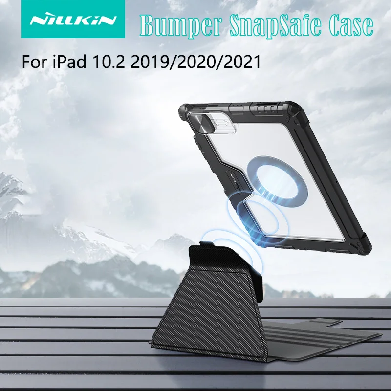 

For iPad Pro 10.2 2019/2020/2021 Case Nillkin Bumper SnapSafe Multifunctional Leather Case Magnetic Smart Cover With Pen Slot