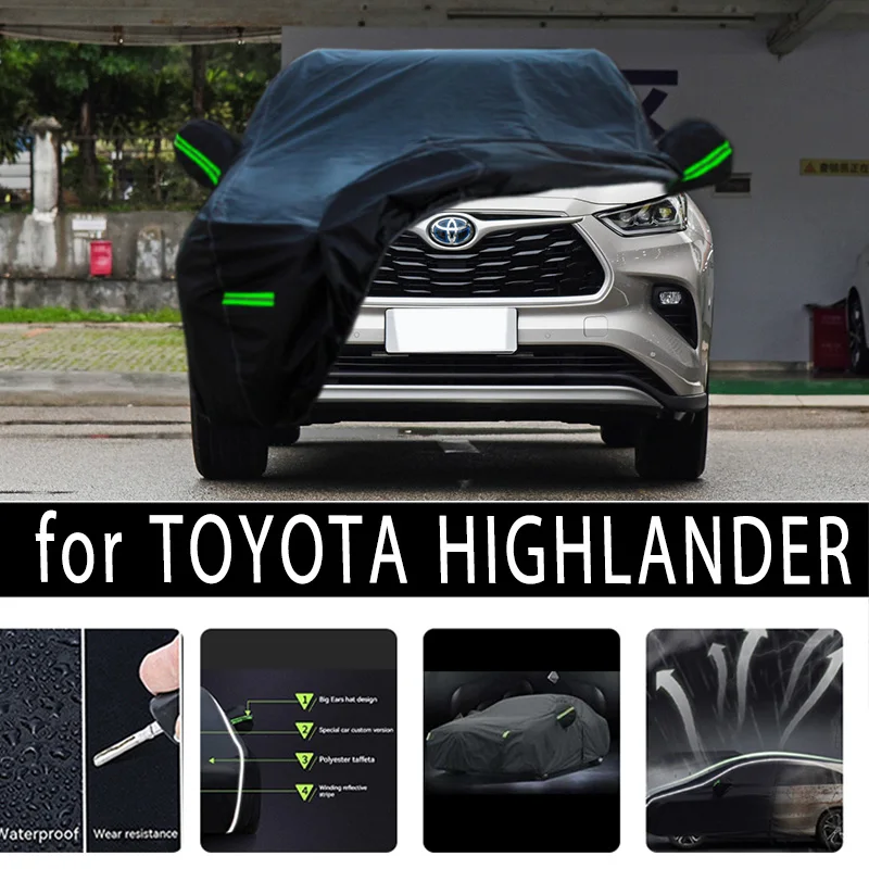 

For TOYOTA Highlander Protection Full Car Covers Snow Cover Sunshade Waterproof Dustproof Exterior Car accessories