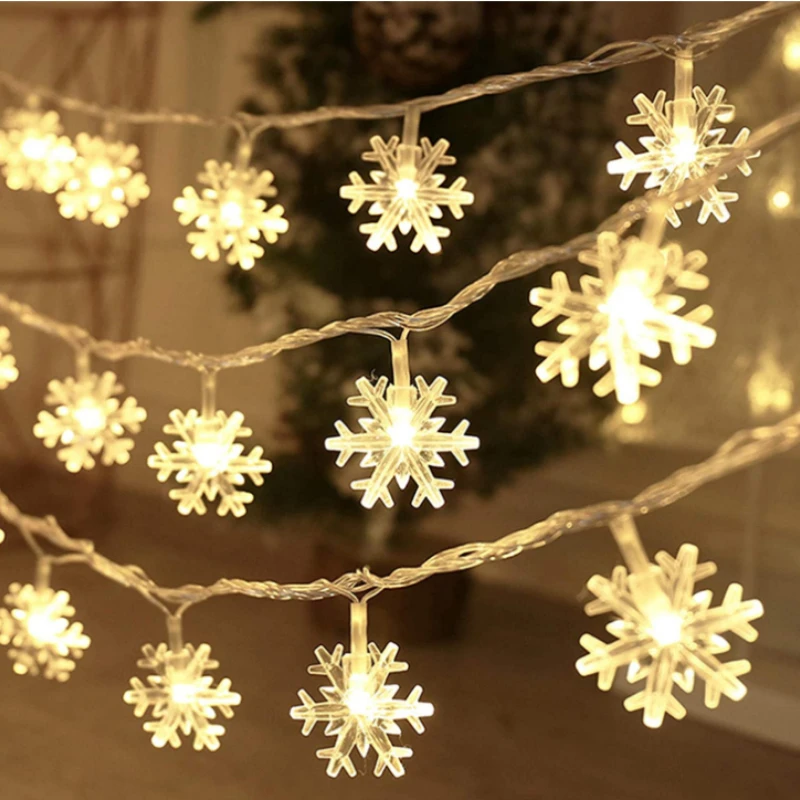 Snowflake LED Lights Christmas Decoration Home Xmas Tree Hanging Garland Christmas Ornaments Navidad Noel New Year Gift