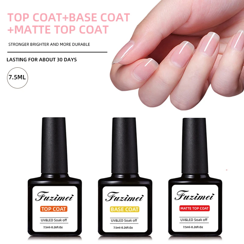 75mlTopCoatUvGelForNailsManicureMatteTopCoatSemiPermanent