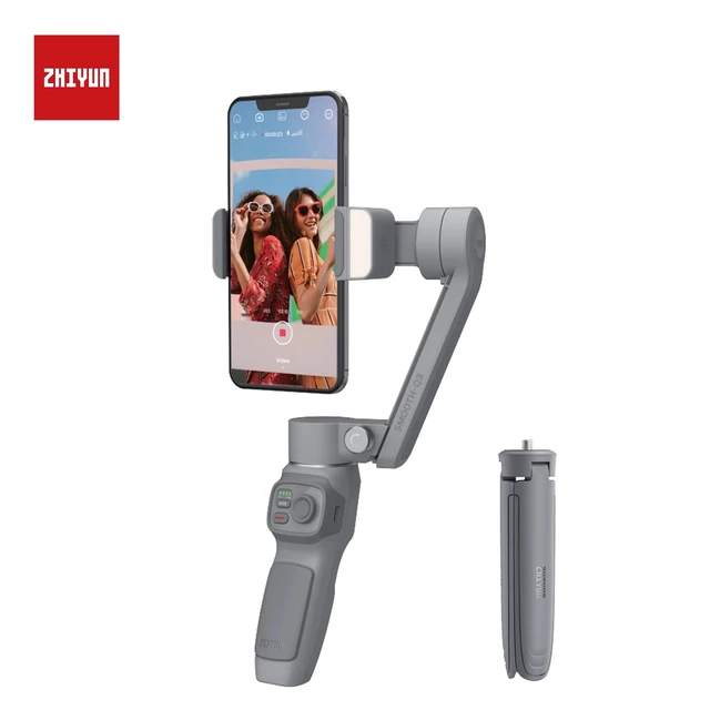 ZHIYUN – stabilisateur de téléphone portable Q3 lisse officiel,  stabilisateur de téléphone Flexible à cardan 3 axes avec lumière de  remplissage pour iPhone Xiaomi Samsung - AliExpress