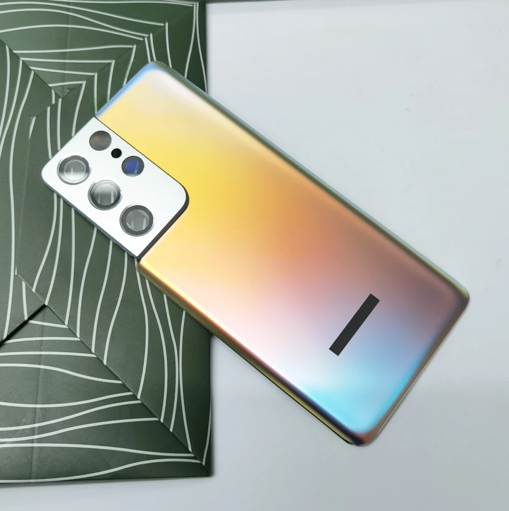 

Original Glass Parts Back Cover For Samsung Galaxy S21 Ultra 5G Back Glass Rear Cover Battery Door with Camera Glass&Adhesive