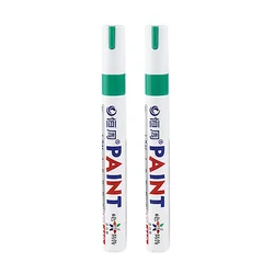 Set of 2 Vibrant Waterproof Paint Pens for Tires and Metal Surfaces (2 green)