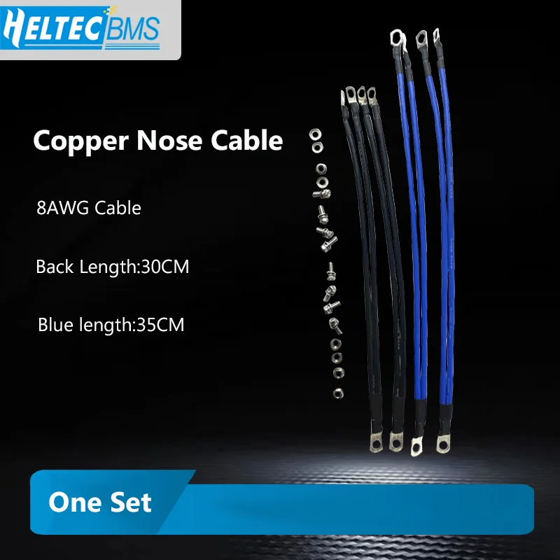 

1set Silicon Wire 8AWG Heatproof Soft Silicone Silica Gel Wire Cable with Copper Nose for Heltec BMS battery protetcion board