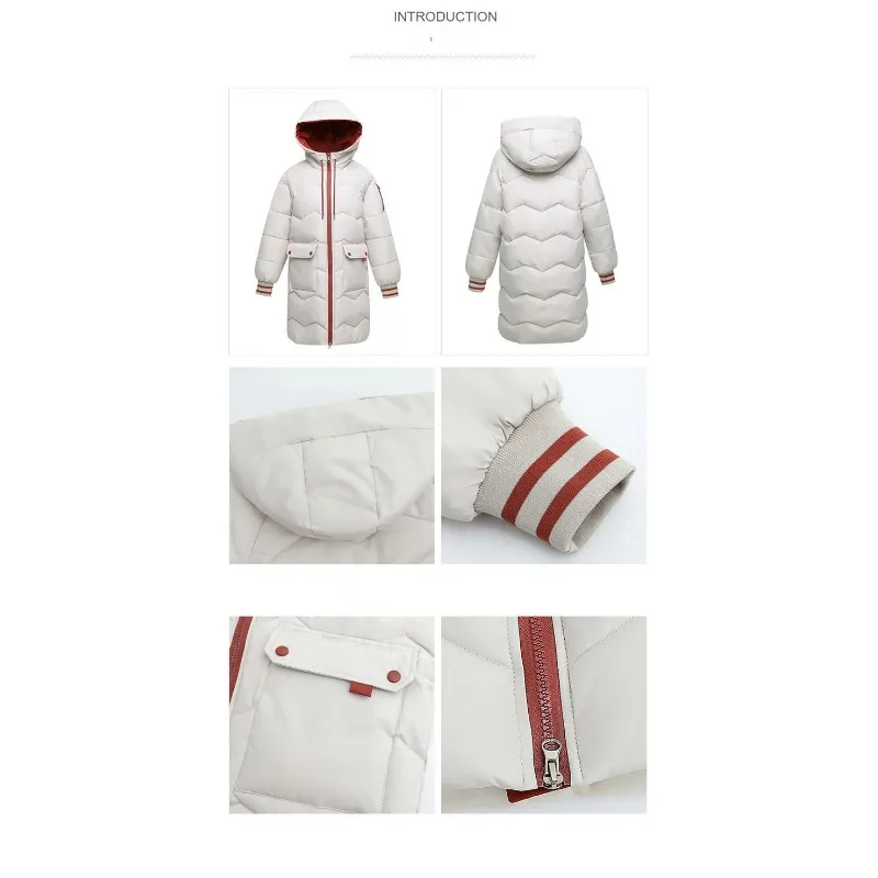 2023 New Women Down Cotton Coat Winter Jacket Female Warm Parkas Loose Large Size Outwear Mid Length Version Hooded Overcoat