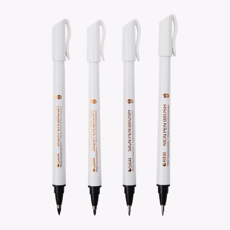 STA 4 Size Waterproof Caligraphy Pen Soft Brush Pens for Writing Letterin Drawing Sketching Art Supplies Japanes Stationer 3751 6