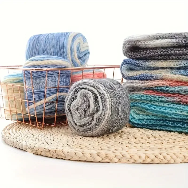 100g knitting yarn Rainbow Woollen Yarn New Soft Hand Woven Cake Yarn Hat Scarf Sweater Dyeing Crocheting Fancy Blend