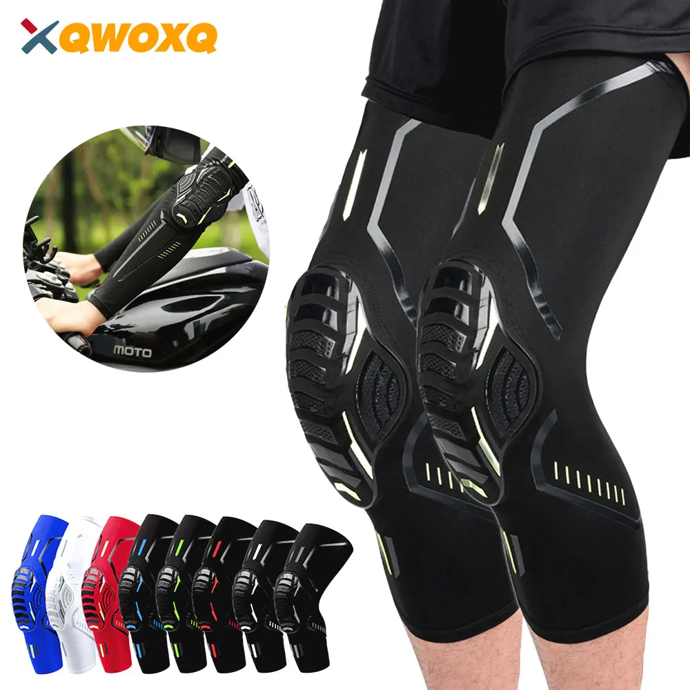 

1 Pair Basketball Sports Knee Pads Protector Compression Leg Sleeve, Honeycomb Foam Brace Kneepads Volleyball Elbow Gear Sleeves