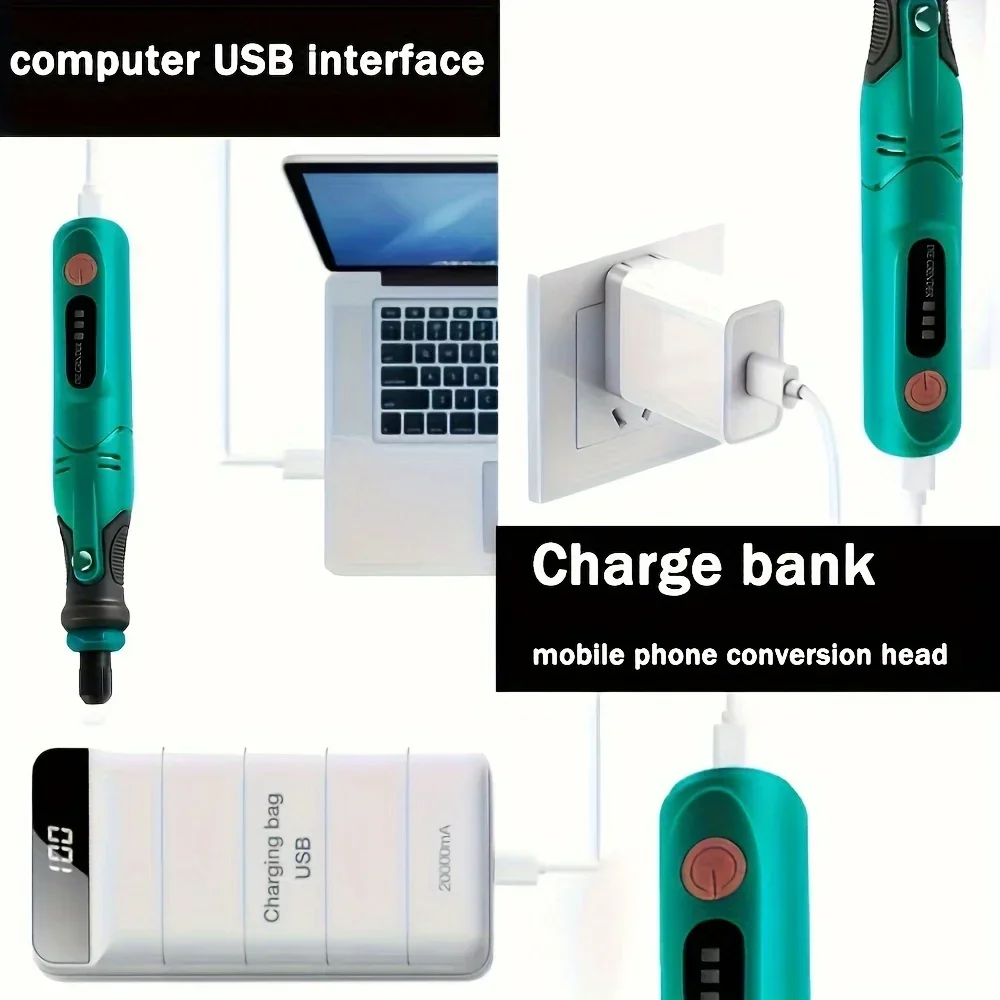 JANGKLIFE USB Cordless Rotary Tool Kit Woodworking Engraving Pen DIY For Jewelry Metal Glass Mini Wireless Drill 3