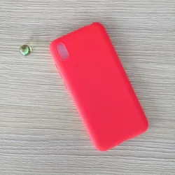Vibrant Matte Silicone TPU Soft Back Case - Candy Color for Redmi 7A (Red)