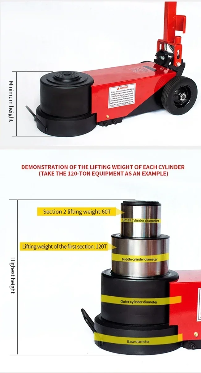 40 Ton air lifting jack pneumatic truck jack pneumatic air floor