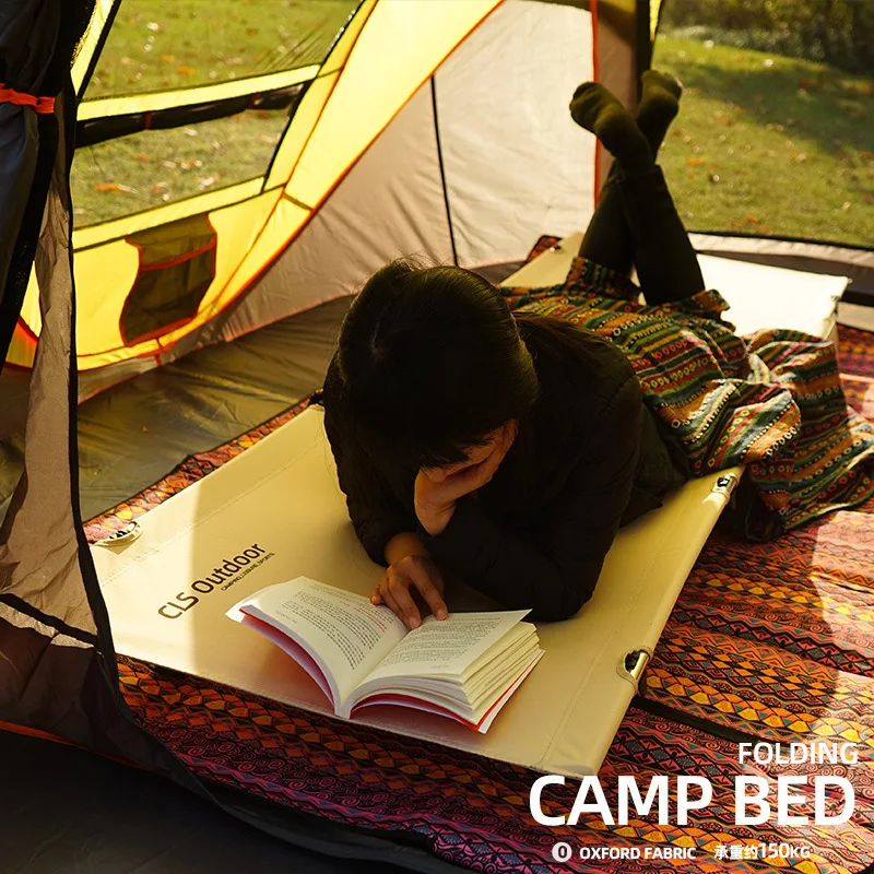 Lit de camping moderne pliable et inclinable, léger et personnalisé, avec cadre en aluminium, idéal pour l'extérieur, la chambre et la cuisine – Vente chaude