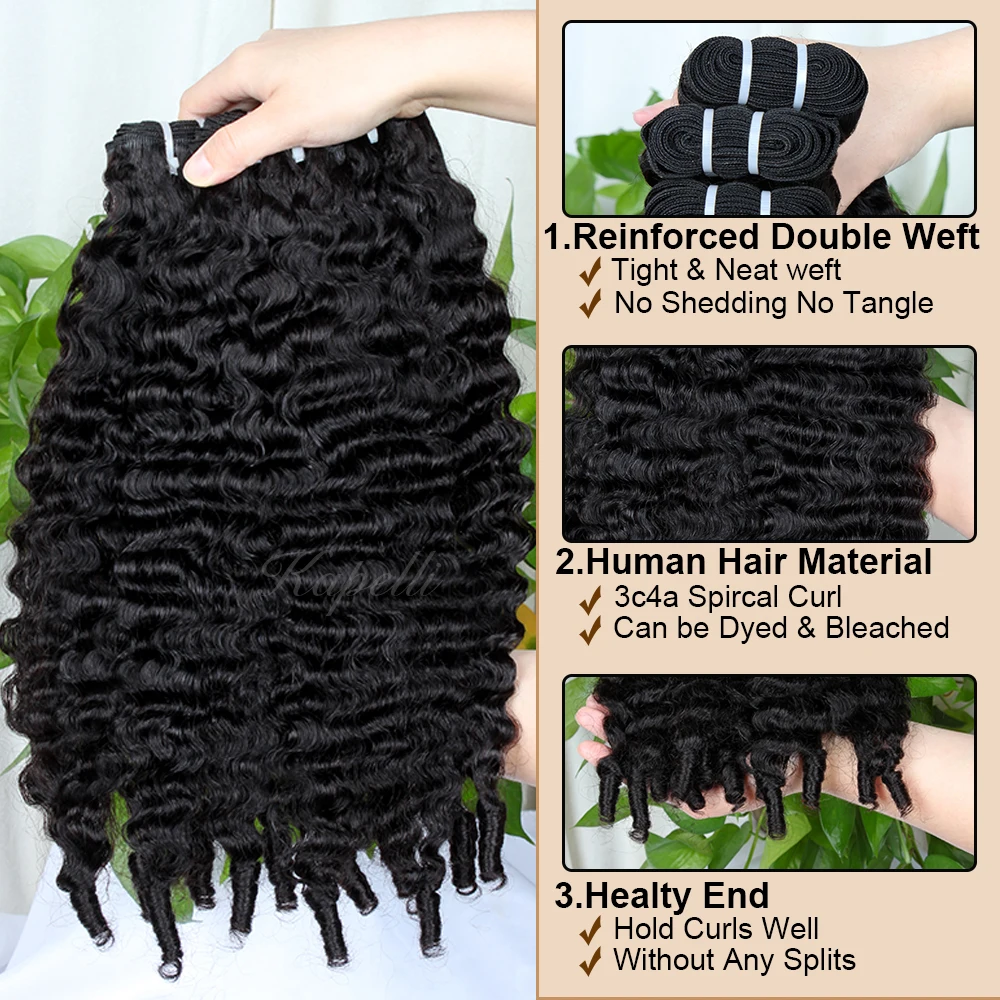 30inch Burmese Curly Hair Bundles 15A Burmese Curly Weave Bundles Deal 100% Raw Human Hair Ocean Spiral Curly Hair Extensions 4