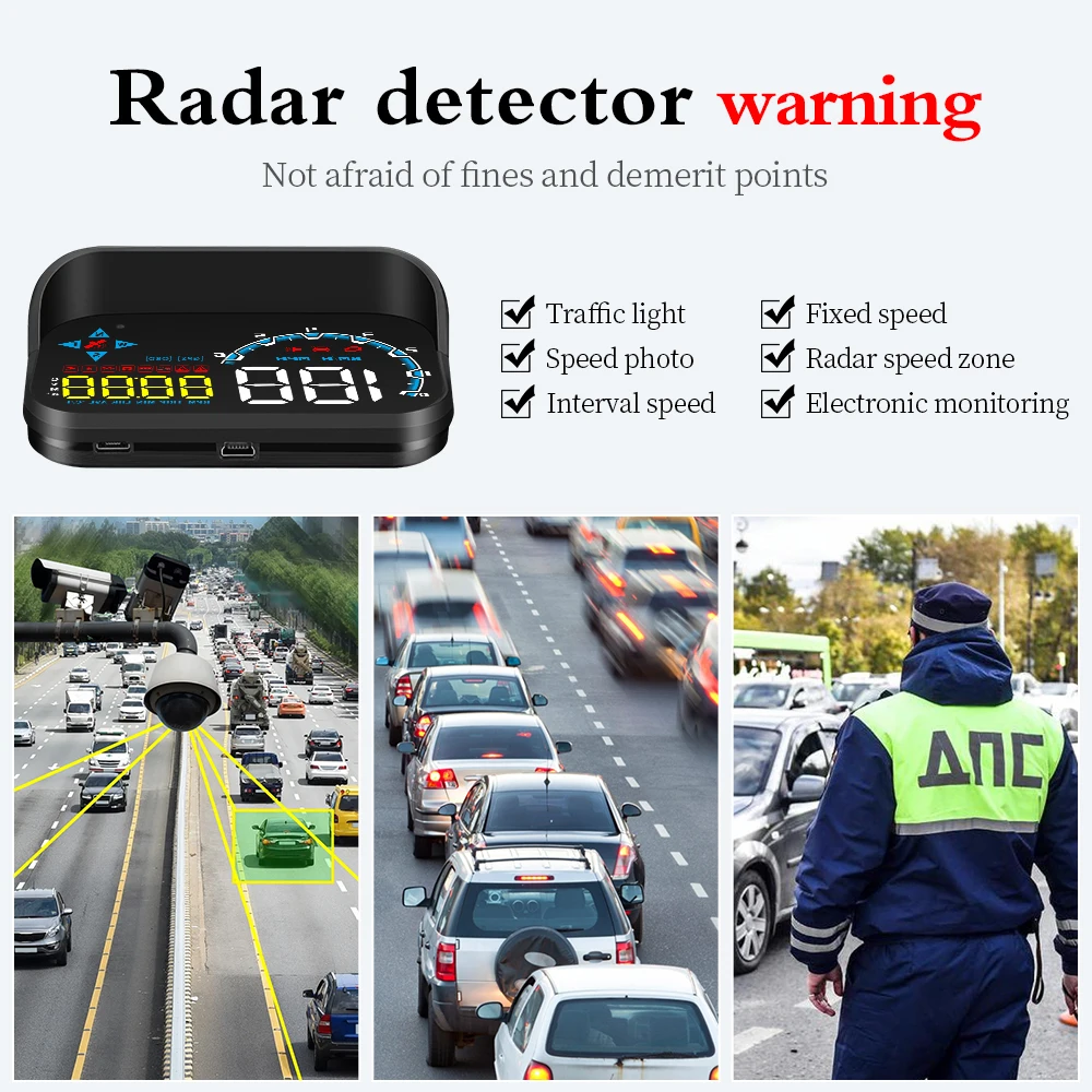 ڵ HUD ڵ OBD2 + GPS   ÷ GPS  ӵ º ǻ,  溸 ׼ 100km 