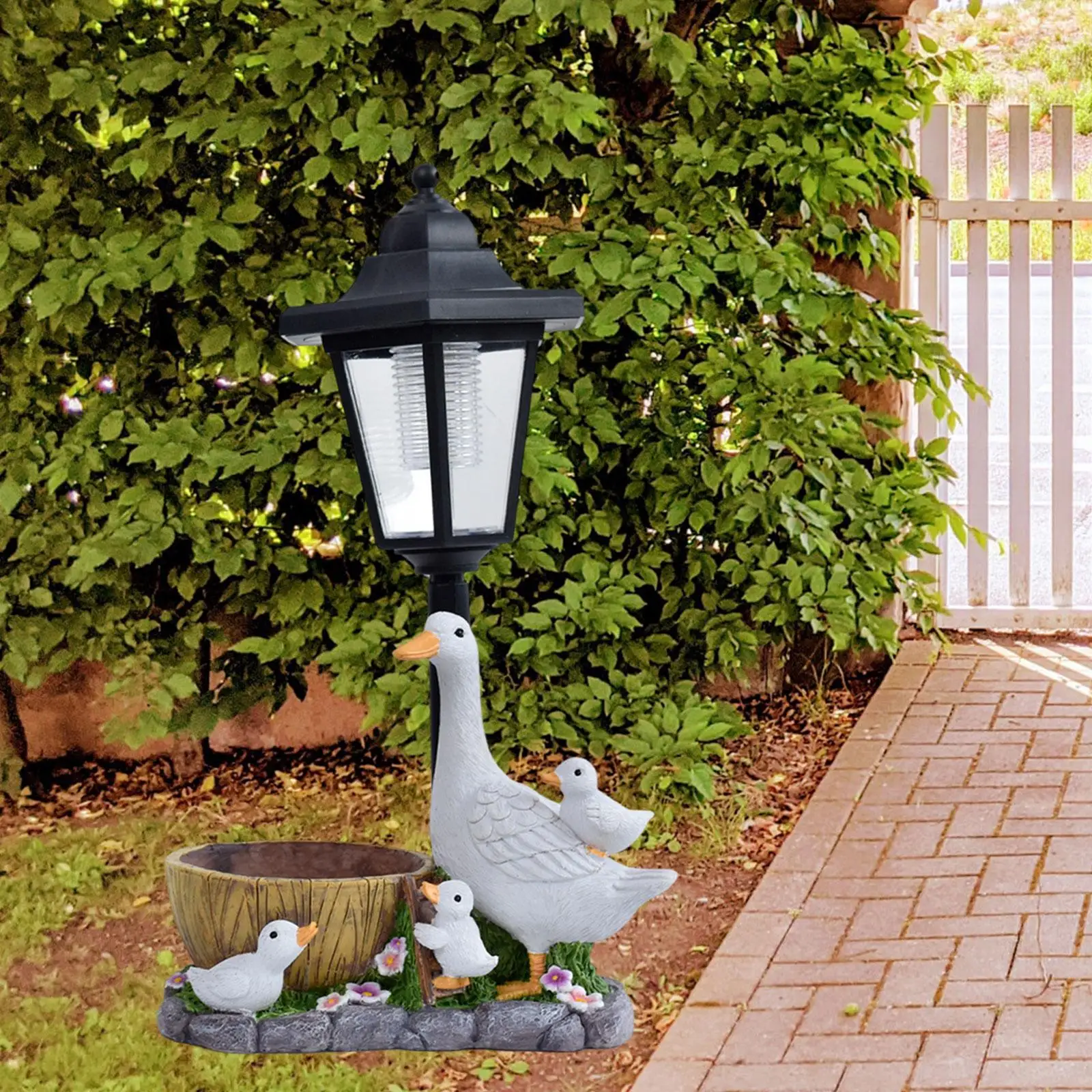 Garden Statue with Solar Lights Figurine Stylish Gift Crafts Flower Pot Resin Sculpture for Outside Yard Patio,Lawn Courtyard Garden Statue with Solar Lights Figurine Stylish Gift Crafts Flower Pot Resin Sculpture for Outside Yard Patio,Lawn Courtyard