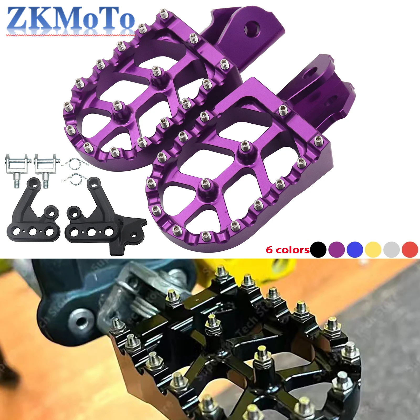 CNC Aluminum Foot Pegs Rests Pedals Footpegs Bracket For Sur Ron Surron Sur-Ron Light Bee X & Light Bee S Electric Motorcycle motorcycle accessories,motorcycle footrests,motorcycle foot pedals