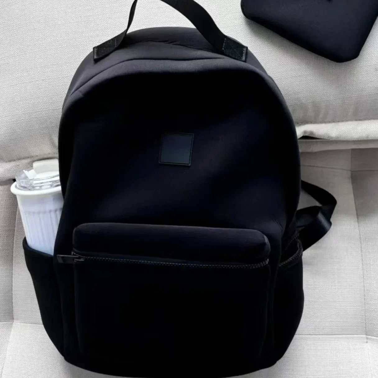 AI Men and Women's Travel Sports Includes Small Pouch Stow Backpack Water-resistant Matte Neoprene Black Yoga Fitness Bag 2